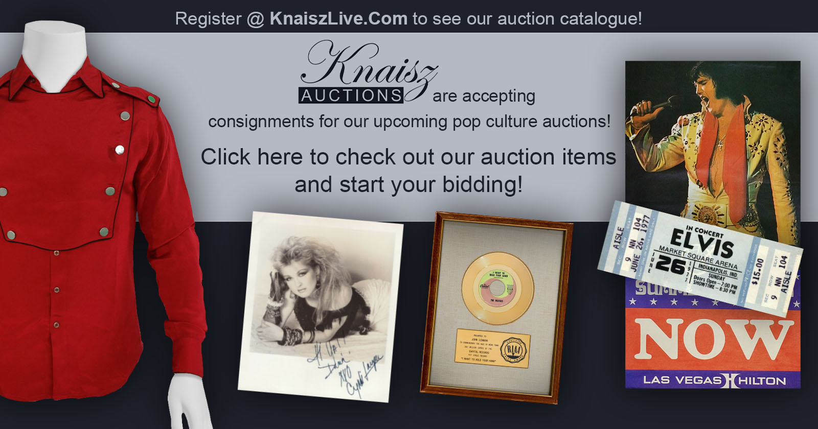 Knaisz' Exclusive Online Only Music Memorabilia Auctions @ KnaiszLive.com
